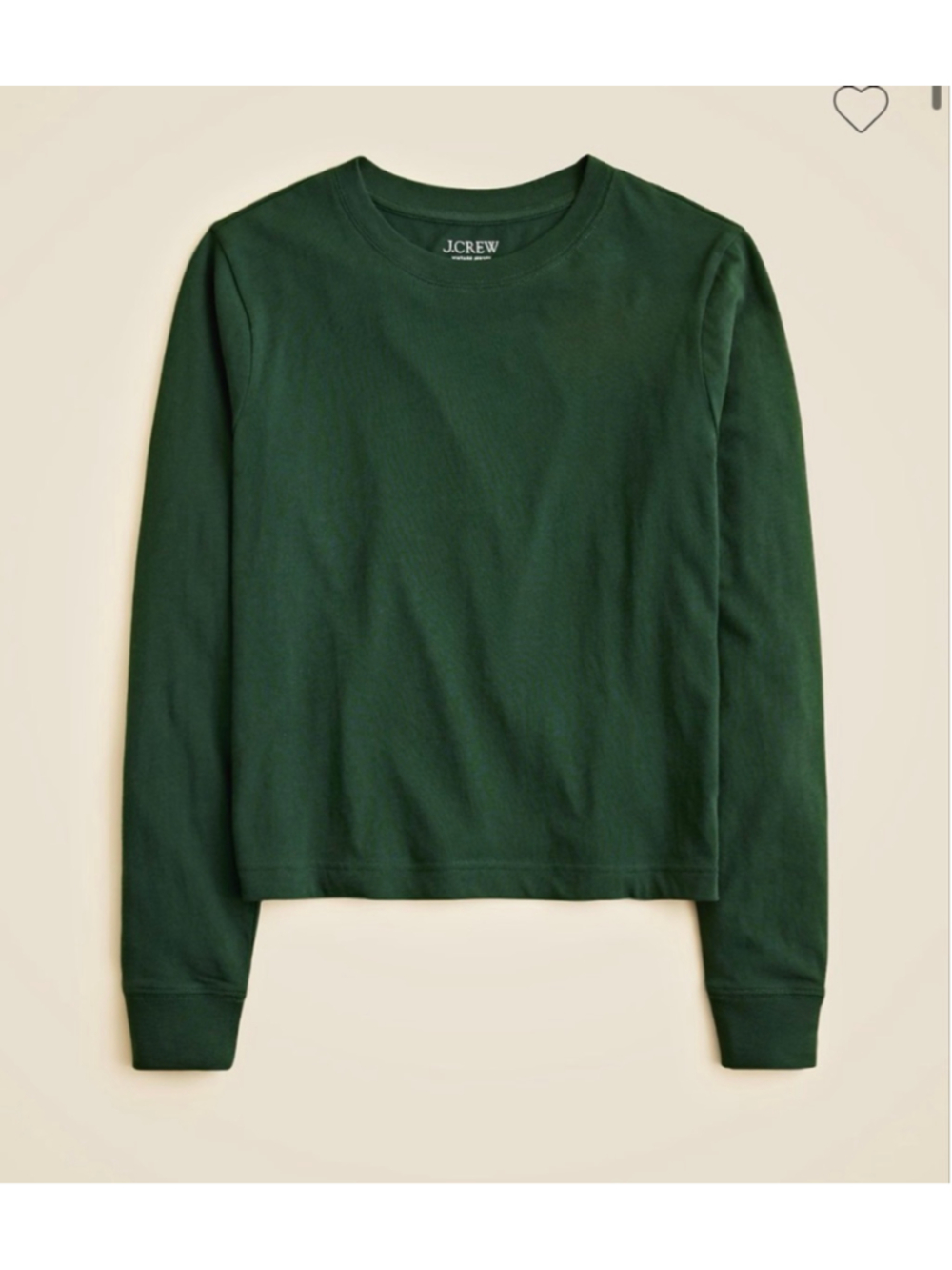 NWT J. Crew Vintage jersey long-sleeve T-shirt in green size XS